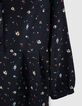 Robe noire imprimé floral I.Code-3