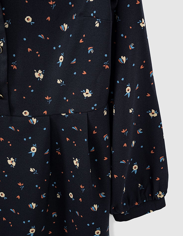 Robe noire imprimé floral I.Code-3 Robe noire imprimé floral I.Code-3