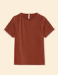 I.Code brown T-shirt with gold lurex stripes-6