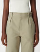 Khakifarbene Damen Ballonhose mit Abn&auml;hern-5