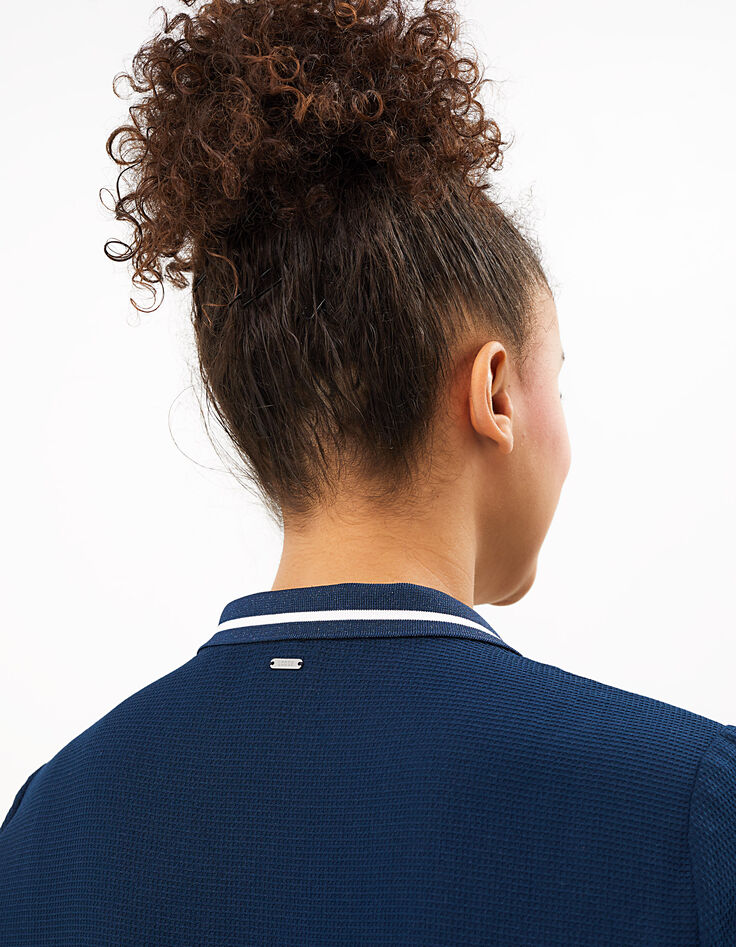 Robe marine zippée avec bords-côtes rayés I.Code-5