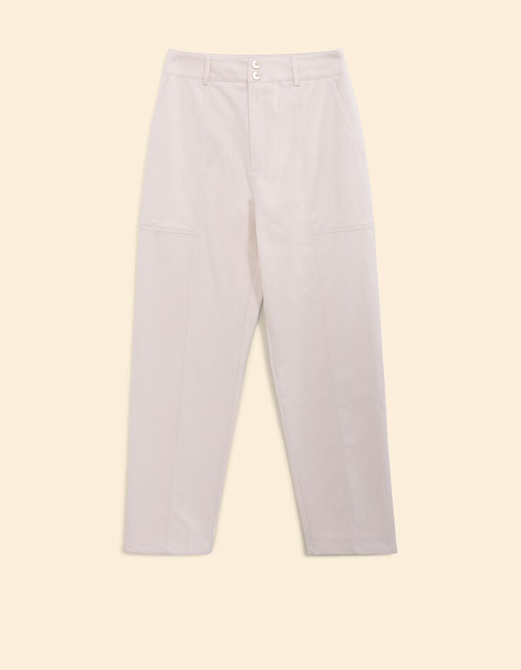 I.Code ecru cargo-style straight trousers-7 I.Code ecru cargo-style straight trousers-7