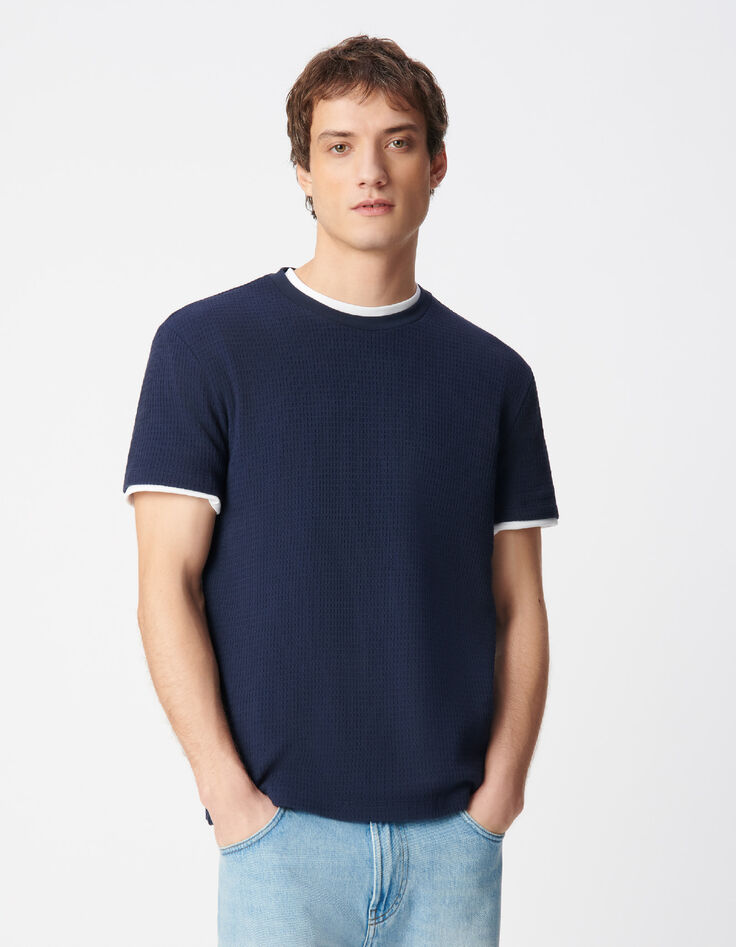 Marine T-Shirt Bio-Baumwolle mit Relief-2