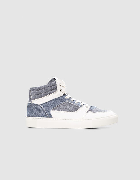 Deportivas altas azul efecto denim lona - IKKS