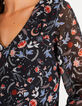 Blusa negra estampado flores indias I.Code-3