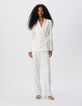 Women's white knotted-side suit jacket-1