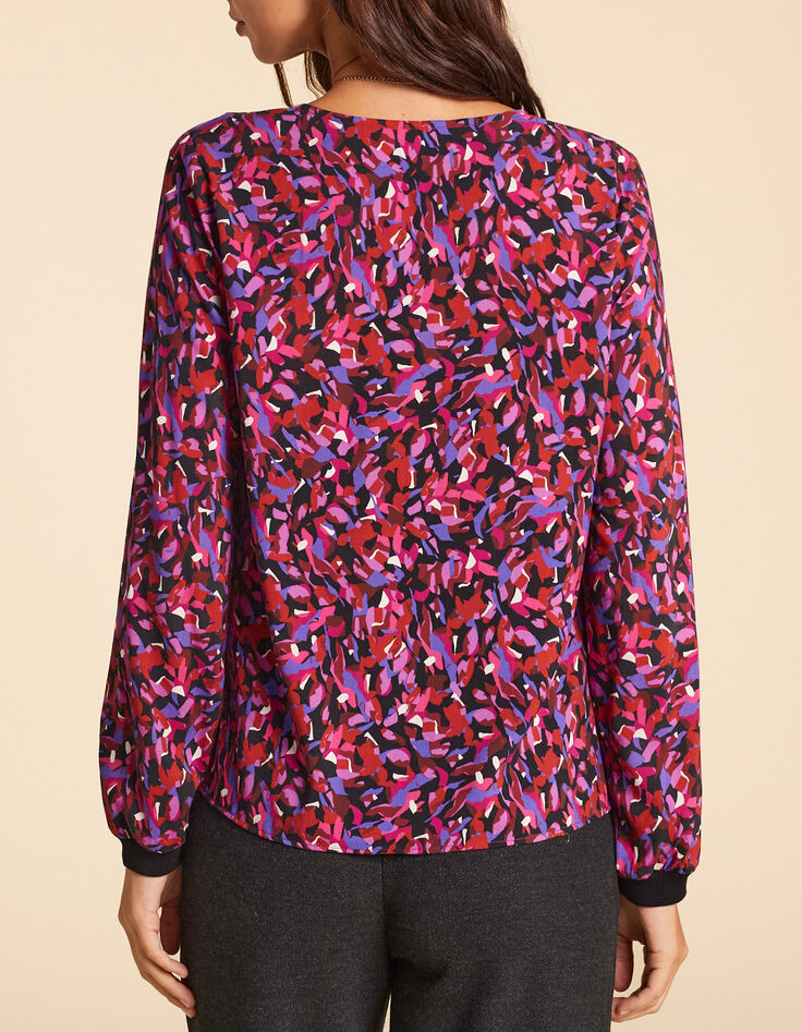 I.Code black camouflage print blouse color-3
