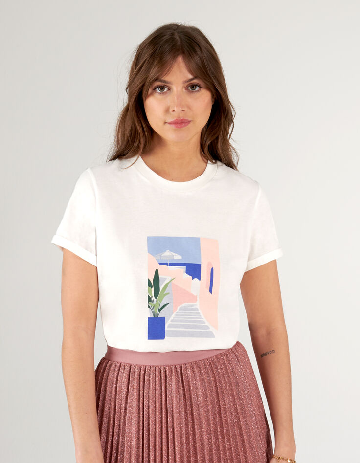 I.Code white landscape image T-shirt-2 I.Code white landscape image T-shirt-2
