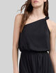 Langes, schwarzes One-Shoulder-Damenkleid-3