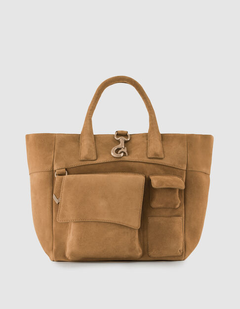 Die Tasche camel leder velour Damen - IKKS