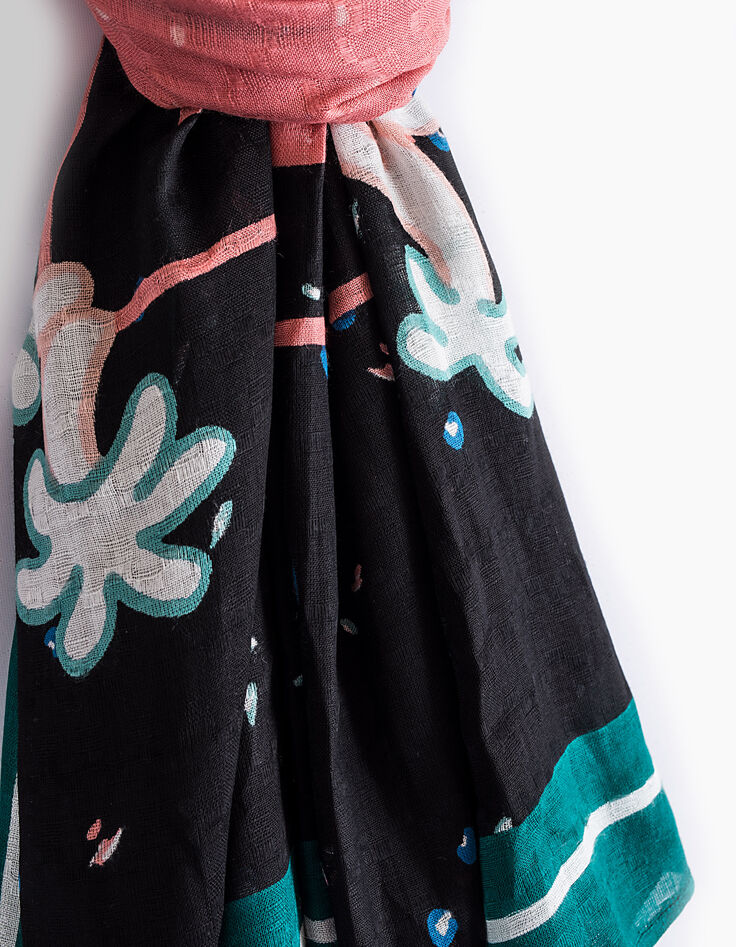 Schwarzer Schal mit Neonprint Remind the 90's I.Code-4