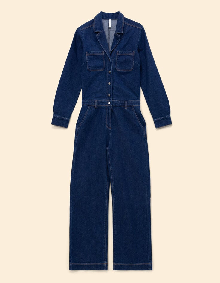 I.Code blue denim jumpsuit-7