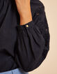 Blusa azul marino bordados mangas I.Code-5