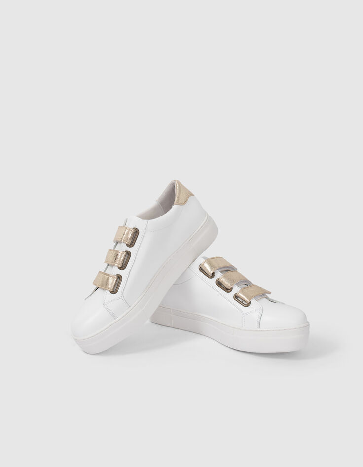 Witte sneakers met gouden velcro I.Code-5