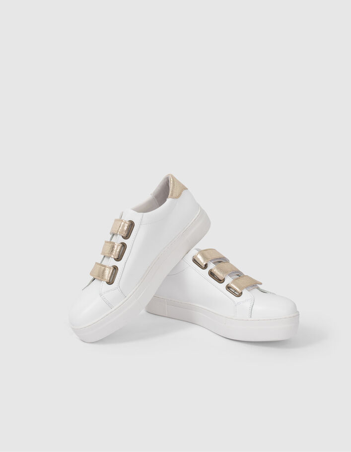 Sneakers blanches à scratchs dorés I.Code - I.CODE