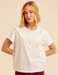 T-shirt blanc à broderie florale I.Code-2