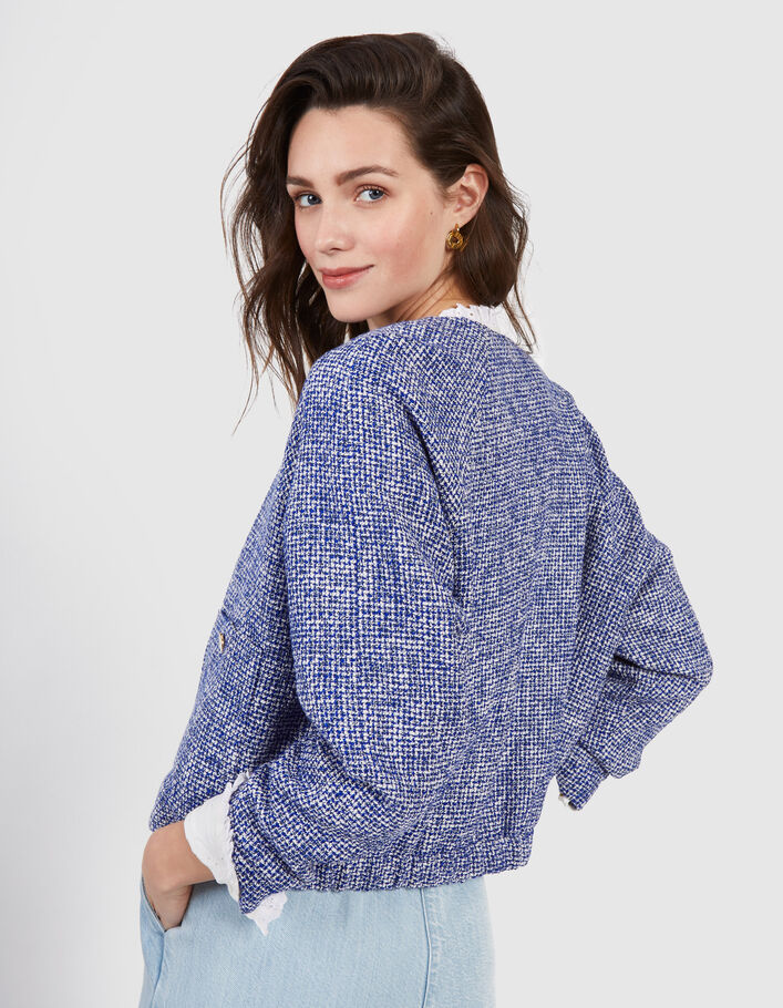 Veste bleu électrique esprit tweed I.Code