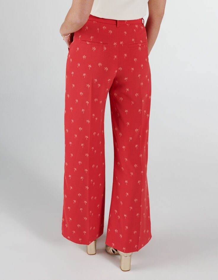 I.Code pink tea rose wide-leg trousers with palm trees-3 I.Code pink tea rose wide-leg trousers with palm trees-3