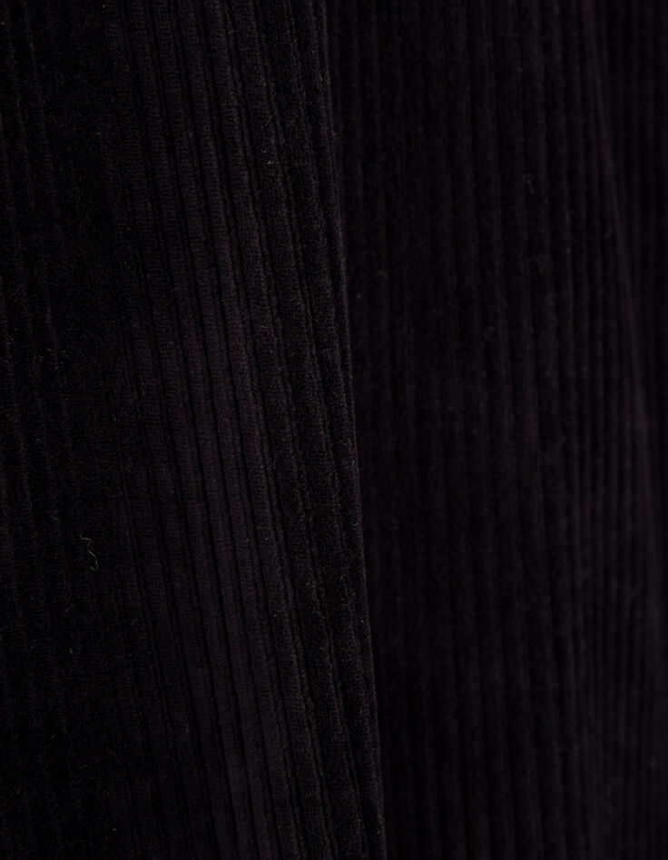 Robe noire maille velours c&ocirc;tel&eacute;e I.Code-7