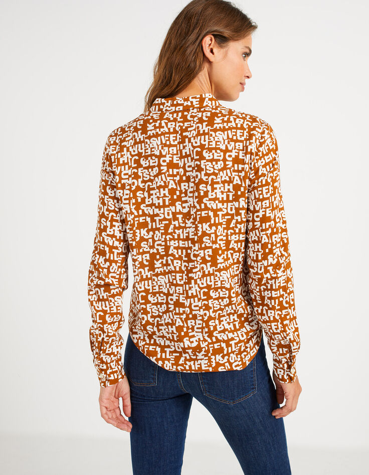 Chemise caramel imprimé maxi typo I.Code-3