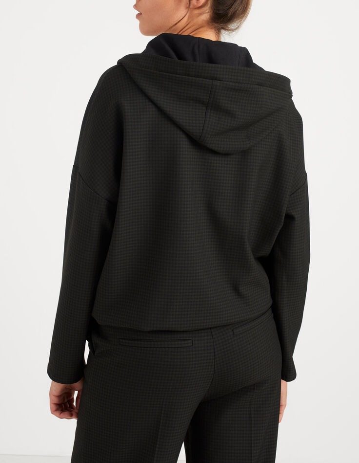 Blouse kaki zippée à carreaux et capuche I.Code-2