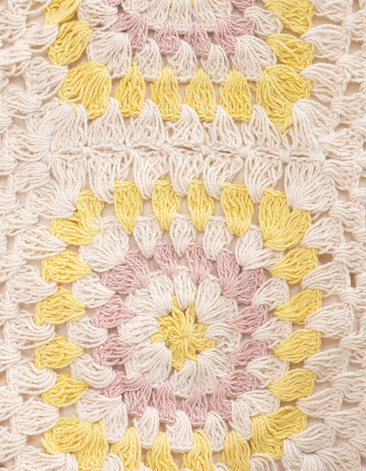 Top écru crochet fines bretelles I.Code-8 Top écru crochet fines bretelles I.Code-8