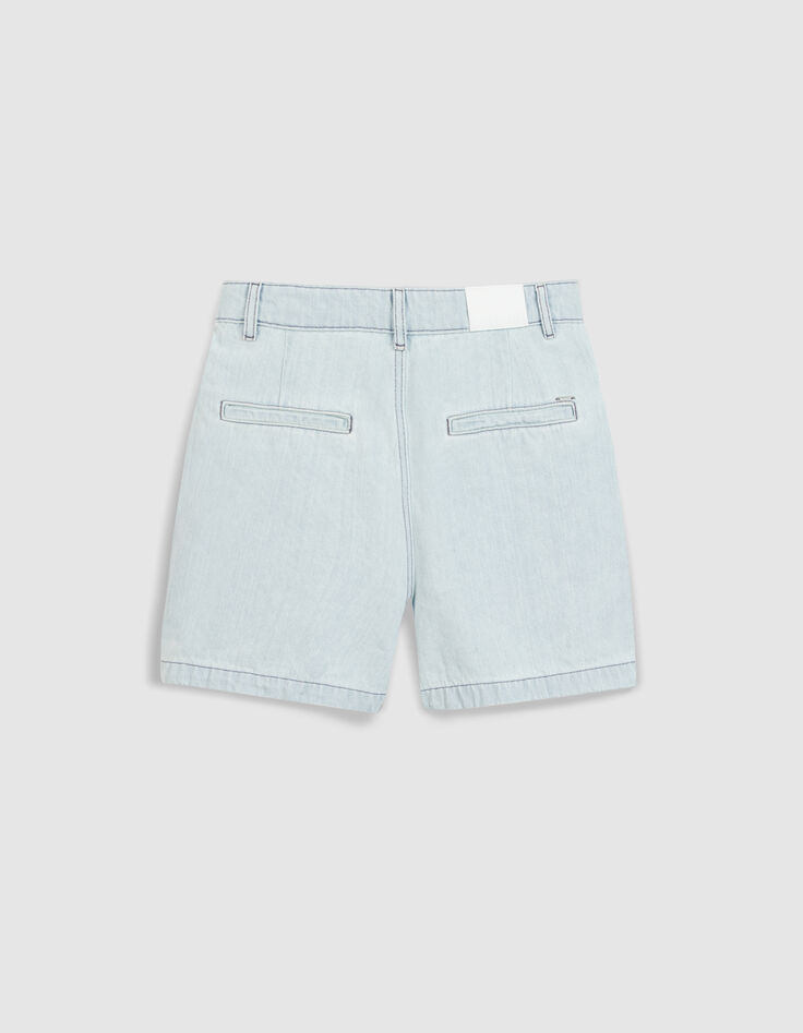Maxitaschen-Shorts aus gewaschenem blauem Denim f&uuml;r Frauen-7