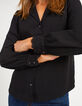 Schwarze Bluse mit bestickten Manschetten I.Code-4