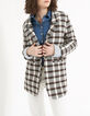 I.Code off-white check coat-1