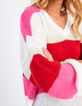 I.Code breit gestreifter Pullover mit V-Ausschnitt-3
