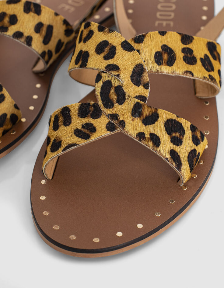 Ledersandalen mit Leopardentupfen I.Code-5