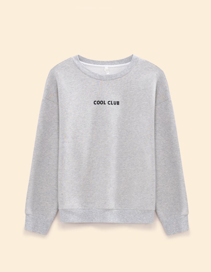 Sudadera gris felpa diseño maxi espalda I.Code-5 Sudadera gris felpa diseño maxi espalda I.Code-5