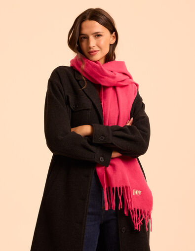 Roze sjaal geborduurd monogram IC I.Code