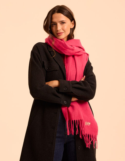 Bufanda rosa bordado monograma IC I.Code