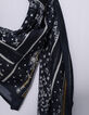 Chèche marine imprimé foulard I.Code-4