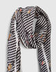 Pañuelo rombo negro plisado rayas flores I.Code-5