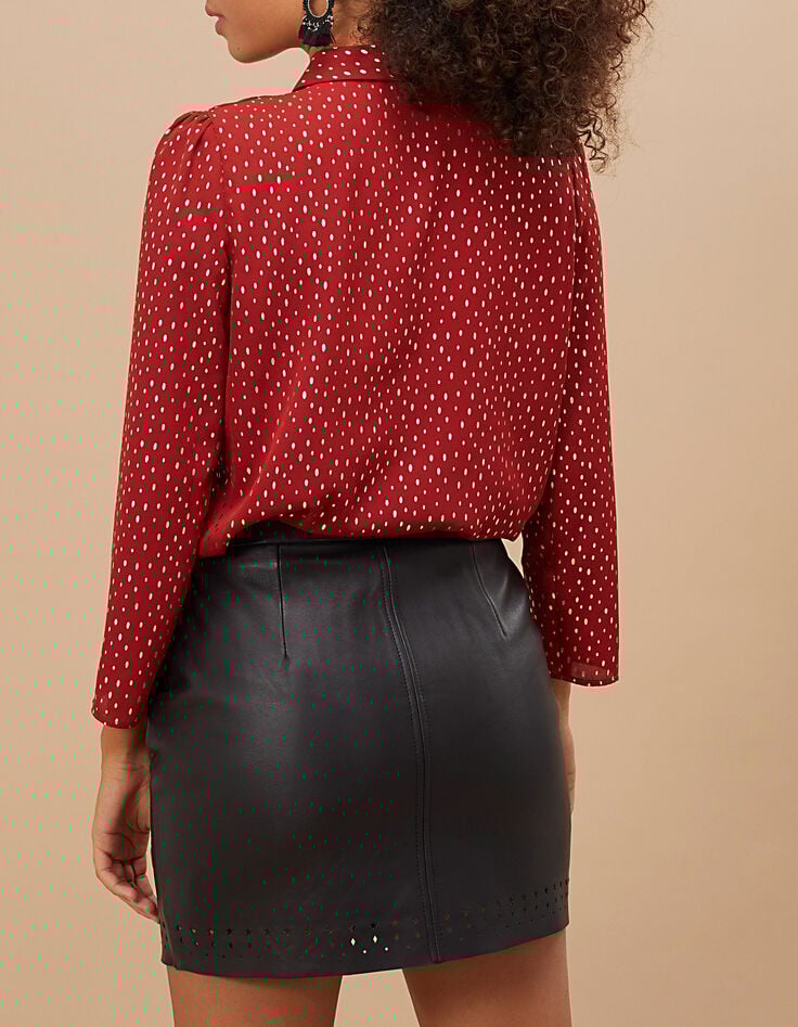 Blouse grenat à motifs foil or I.Code-2