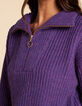 Dark purple gebreide schipperstrui I.Code-4 Dark purple gebreide schipperstrui I.Code-4