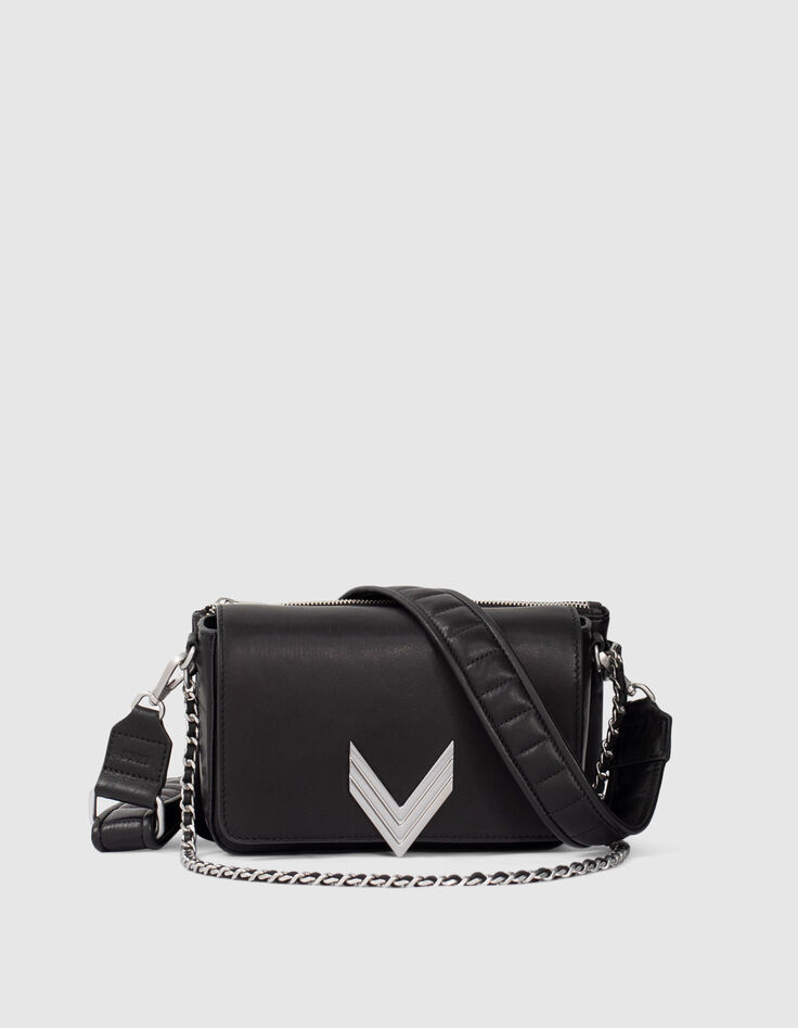 Die 111 Romy Tasche schwarz Leder metalleries silber Damen-1