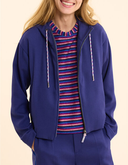 Veste de jogging indigo maille nid d'abeille I.Code