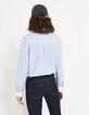 Gestreiftes Hemd, bestickter Kragen, in Light Blue I.Code-2