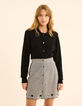 I.Code black knit polo collar cardigan-4