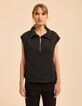 Schwarzes ärmelloses Sweatshirt Glitzerstrick I.Code-3