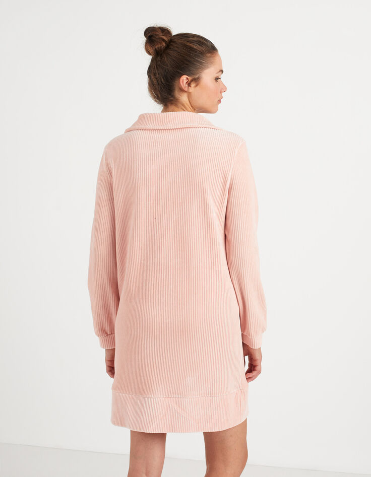 Robe sweet pink bio en panne de velours côtelée I.Code-3