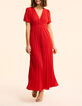 Vestido rojo plisado drapeado en cintura I.Code-2