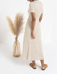I.Code ecru lurex knit long wrap dress-2