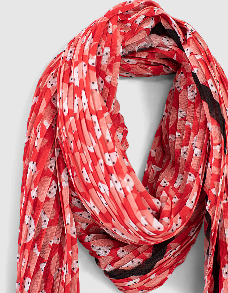 Foulard losange coquelicot plissé graphique pop I.Code-5 Foulard losange coquelicot plissé graphique pop I.Code-5