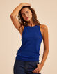 Débardeur bleu maille ajourée fantaisie lurex I.Code-5