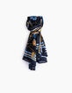 Blauer Schal mit Tupfen und Blumen Girl Positive I.Code-1