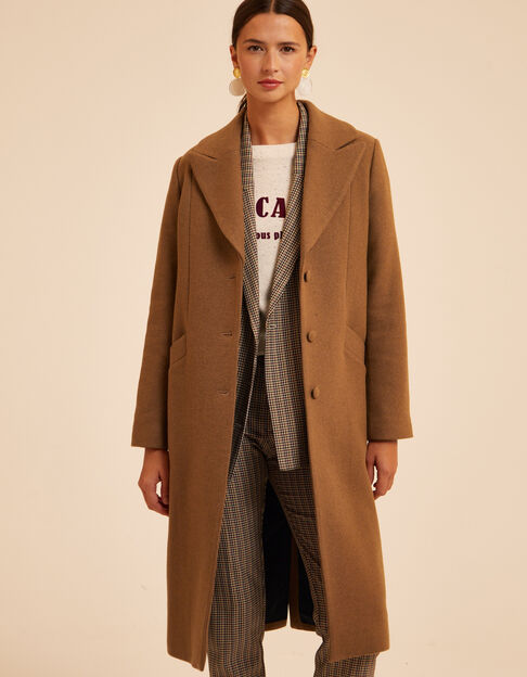 I.Code camel long coat